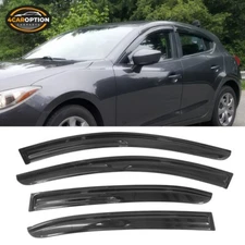 Fits 14-19 Mazda 3 Sedan Hatchback Mugen Style Window Visors Rain Sun Guard Vent
