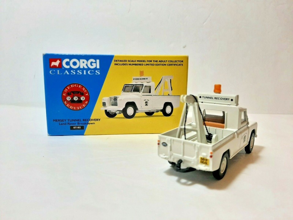 Corgi Classic Mersey Tunnel Recovery Land Rover Breakdown Truck Diecast ...