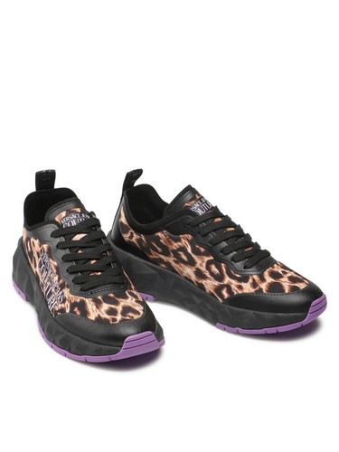 Sneaker Versace jeans couture taglia 40/41 nero/modello leopardo NP229 € nuovo/imballo originale - Foto 11 di 12