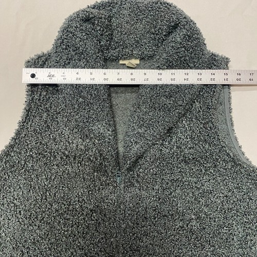 J.Jill Boucle Vest Women's XL Seafoam Gray Pockets Full-Zip Outdoors Cozy Classy - Picture 8 of 11