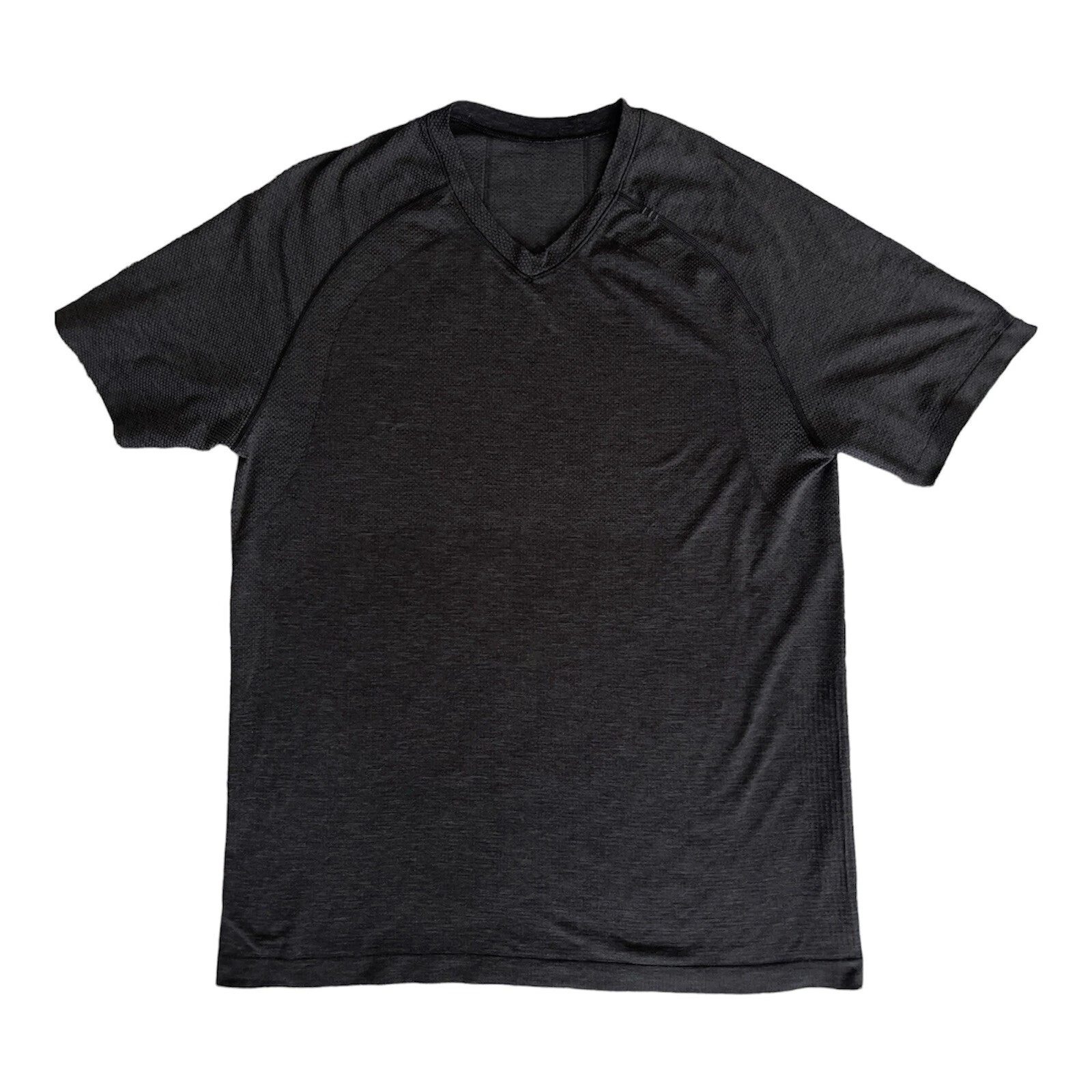 lululemon Metal Vent Tech Short Sleeve V-Neck Shirt 2.0 Black Men M EUC