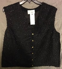 Vintage Barbara Bates Bedded Vest Black Size L Rare, Antique, Unique, Exclusive