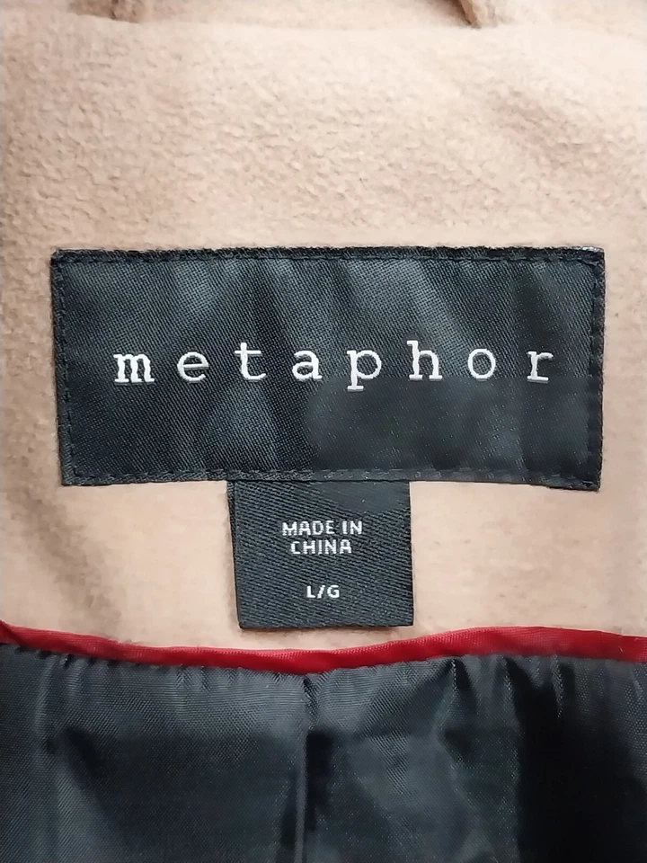 Metaphore 夹克 Womesn 大号棕褐色黑色全拉链衬里摩托外套 — 第 3/4 张图片