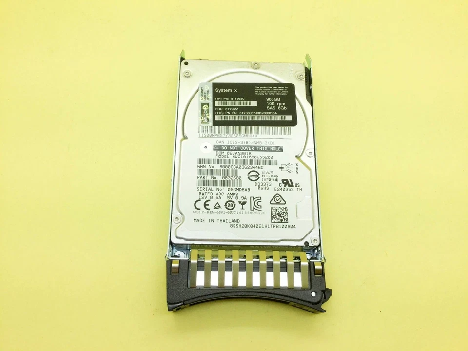 IBM 81Y9650 81Y9651 81Y3805 900GB 2.5 in 10K 6G SFF HS SAS HDD HARD DRIVE - Image 2 of 4