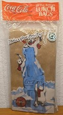 Vtg 1997 Coca-Cola Paper Lunch /Party Bags Pack Of 20 POLAR BEARS New Sealed