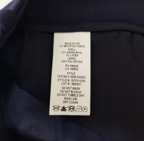 NWT Theory Testra 2 Wool Blend Ankle Length Pants Navy Size 0 $335 - Picture 10 of 10