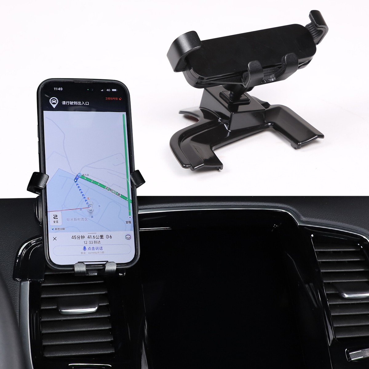 Black Central Mobile Cell Phone Holder Mount Fit For Volvo XC90