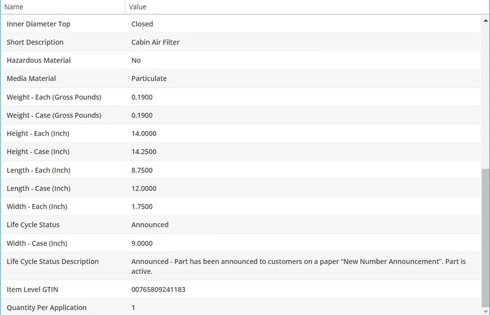 FILTRO DE AIRE DE CABINA OEM WIX para MERCEDES-BENZ CLK500 2003-2006 V8-5,0 L Foto 3 de 3