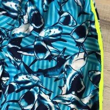 OP  Swim Trunks Size 6-7, Blue with  sharks