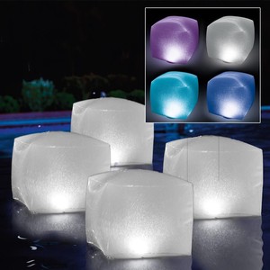 Details About Intex Swimming Pool Floating Led Cube 4 Pack
