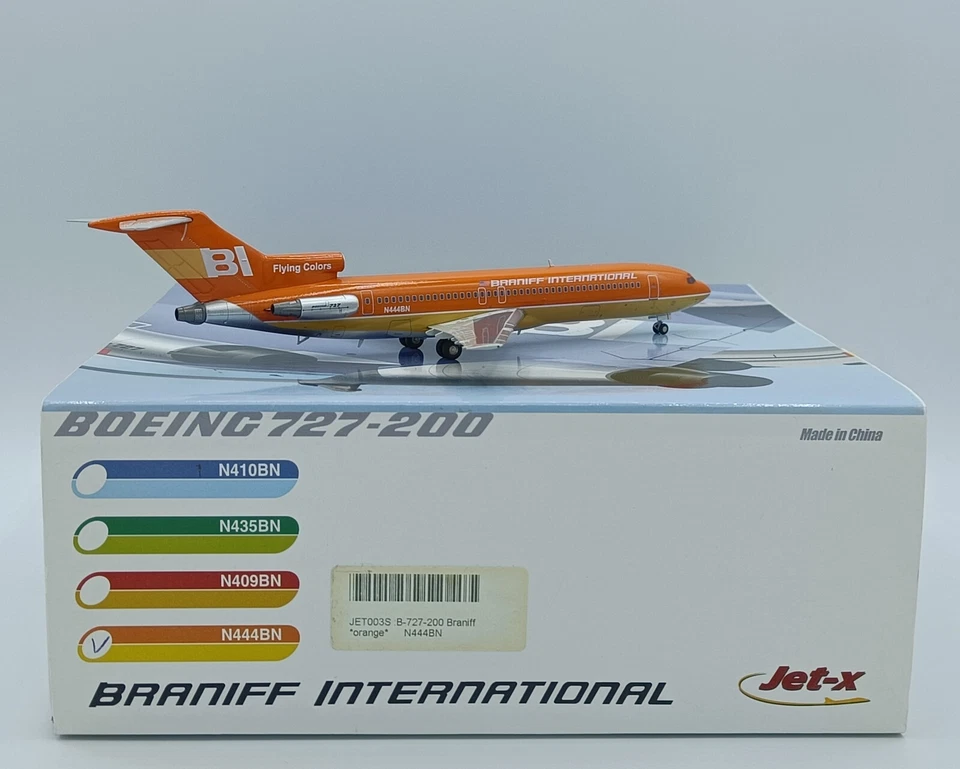 JET X JET-L003 - Braniff Boeing 727-227 Reg. N444BN, Flying Colors - 1/200 Model - Immagine 3 di 4