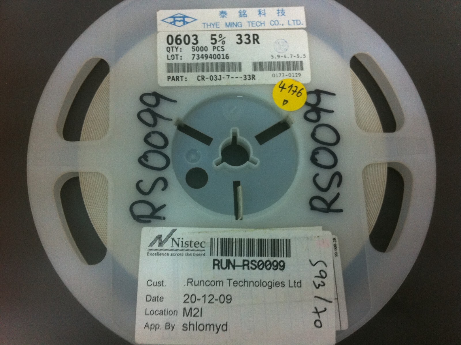 CR-03J-7-33R - TMTEC - 4176 - Resistor Thick Film 0603 5% 33R | eBay