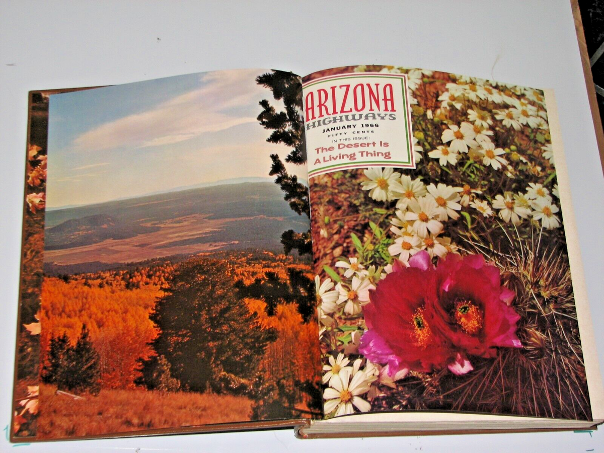 ARIZONA HIGHWAYS 1966 FULL YEAR BEAUTIFULLY BOUND 12 ISSUES 24