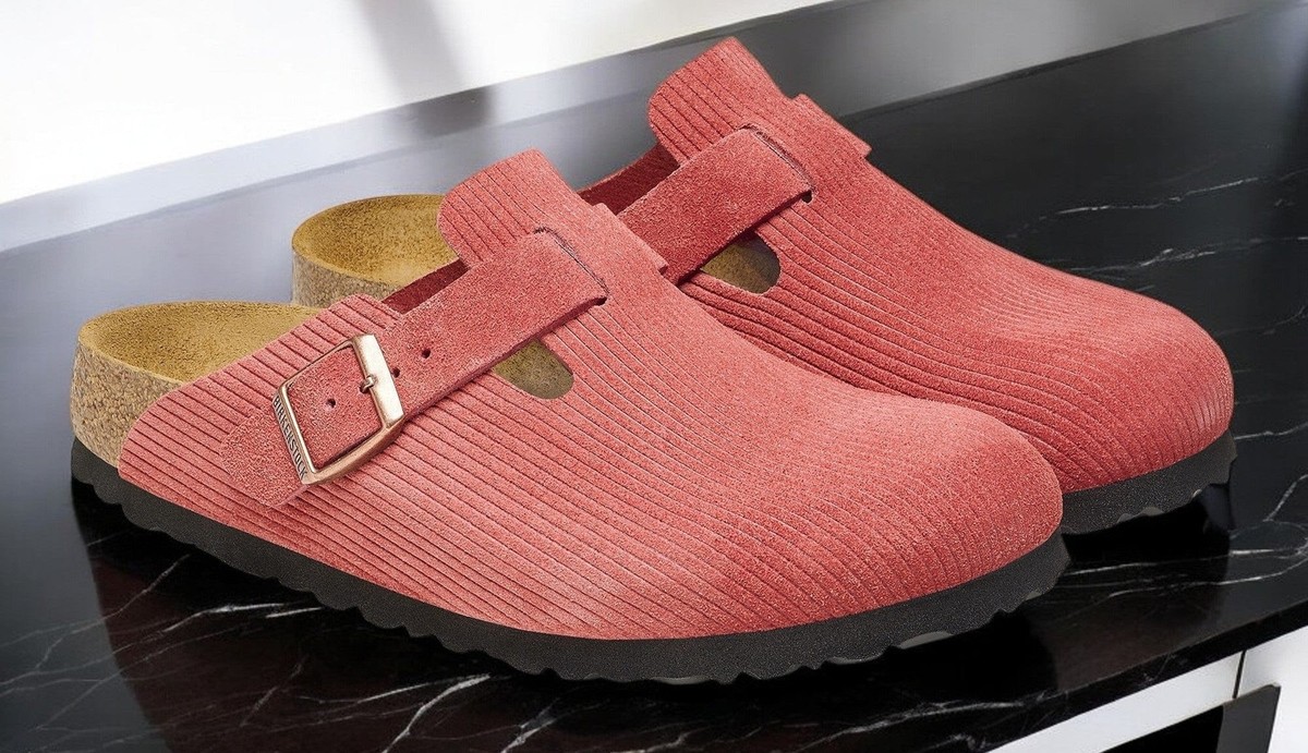 1026167] Unisex Birkenstock BOSTON SUEDE EMBOSSED 'NARROW FIT' | eBay