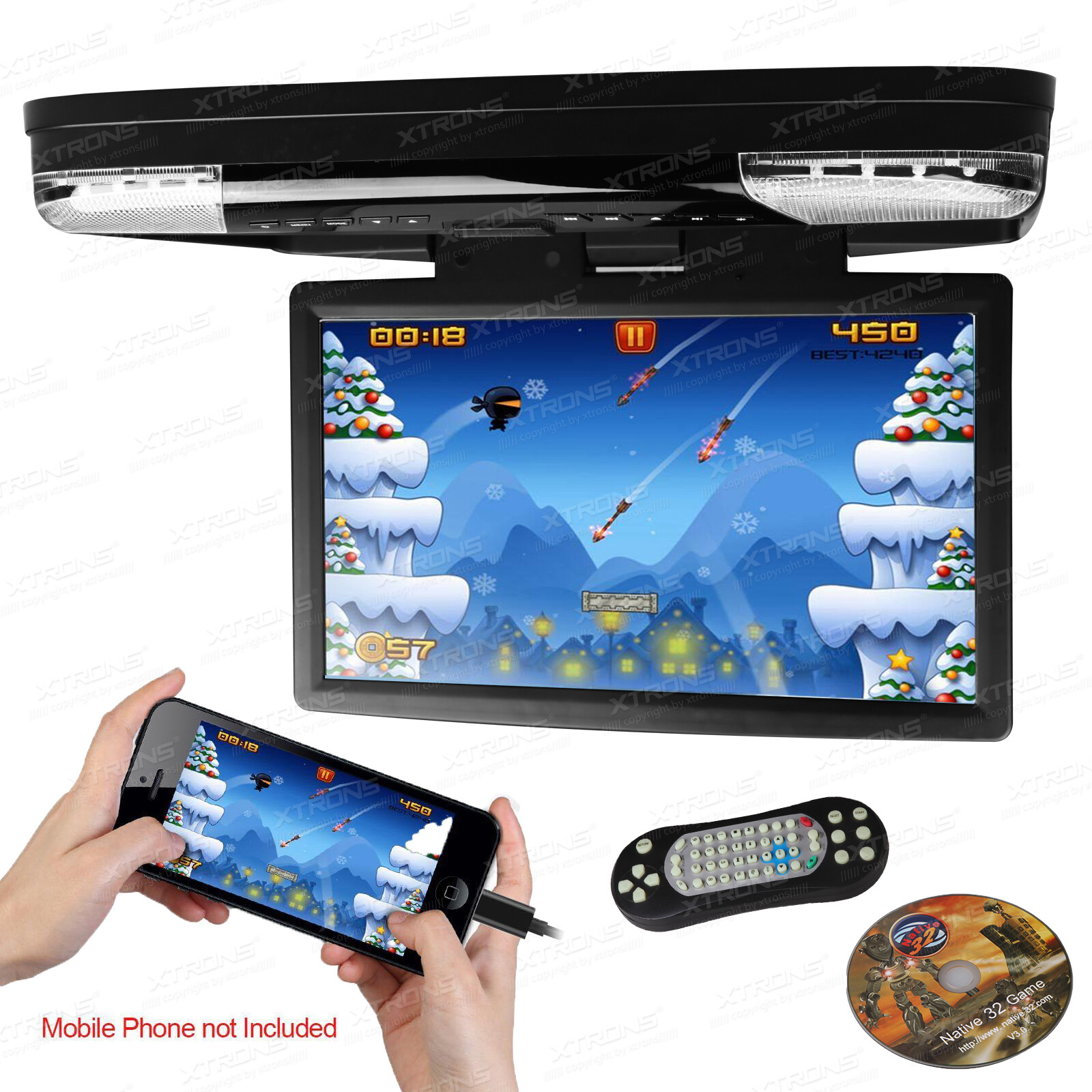Ouku 15 6 Hd Roof Mount Overhead Ceiling Car Dvd Player Flip Down