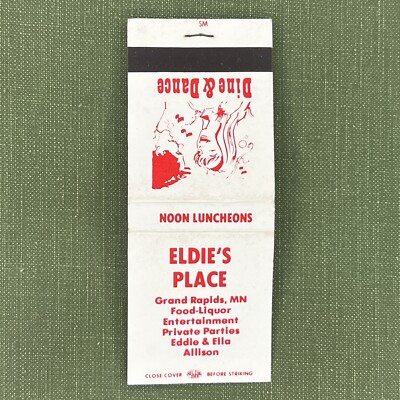 Vintage Matchbook Eldie s Place Grand Rapids Minnesota Matches Unstruck