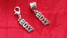 2017 ANTIQUE SILVER CHARM - GRADUATION - BABY - YEAR - ANNIVERSARY - WEDDING