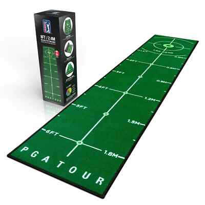 PGA Tour Golf Puttingmatte Deluxe 8ft Indoor tragbar Putt Trainingshilfe Übung