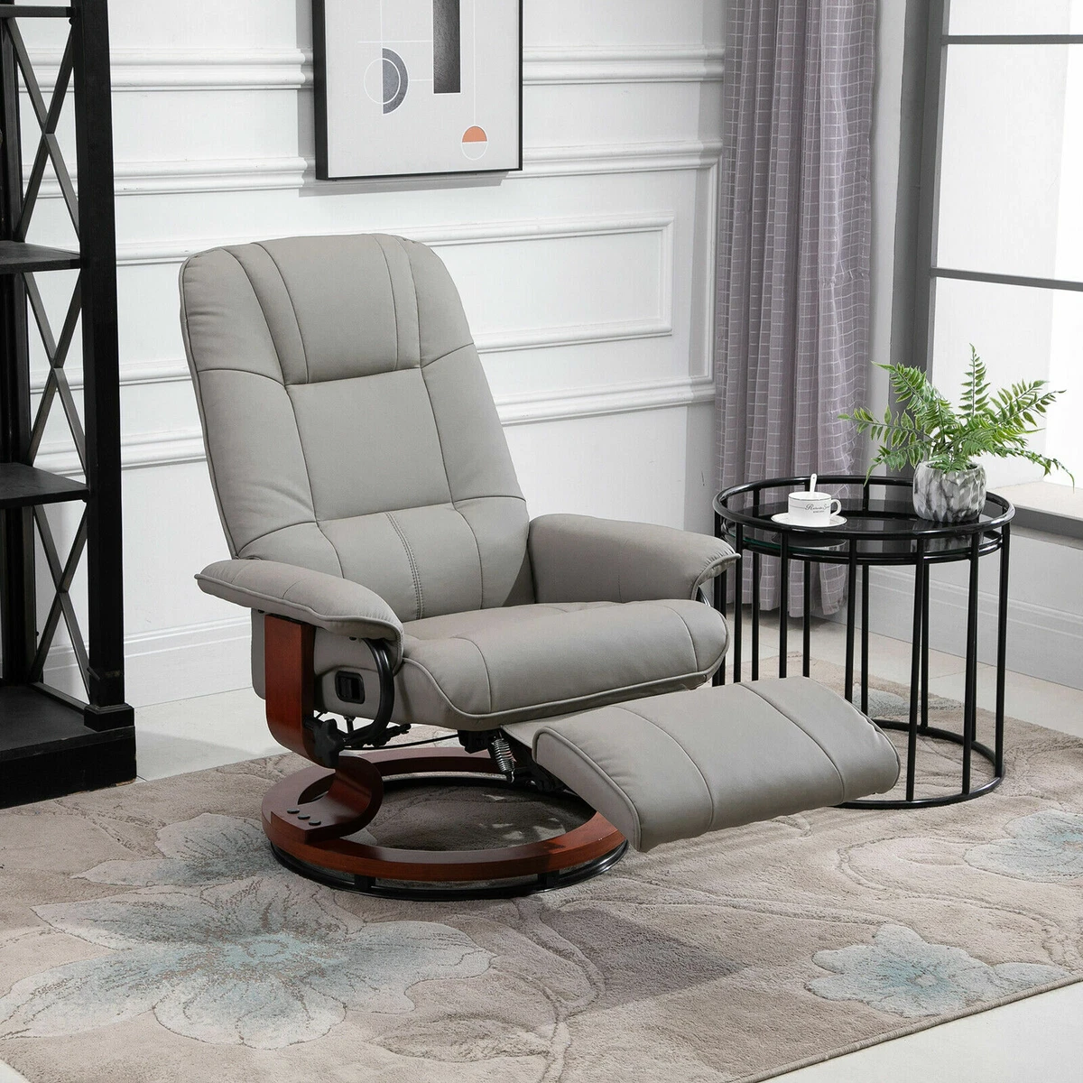 Relaxing and Comfortable Grey Adjustable Recliner Chair w