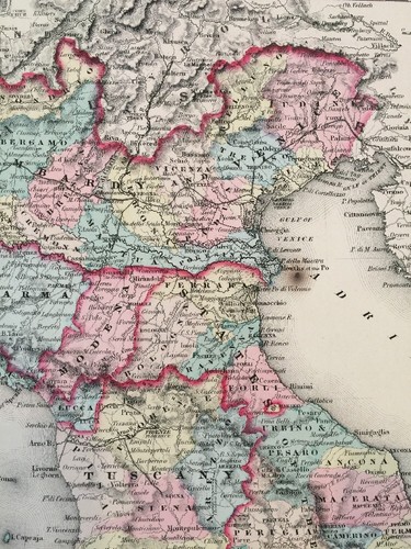 Northern ITALY, No 18, Antique Atlas Map 1855 Colton World Maps - Picture 5 of 12