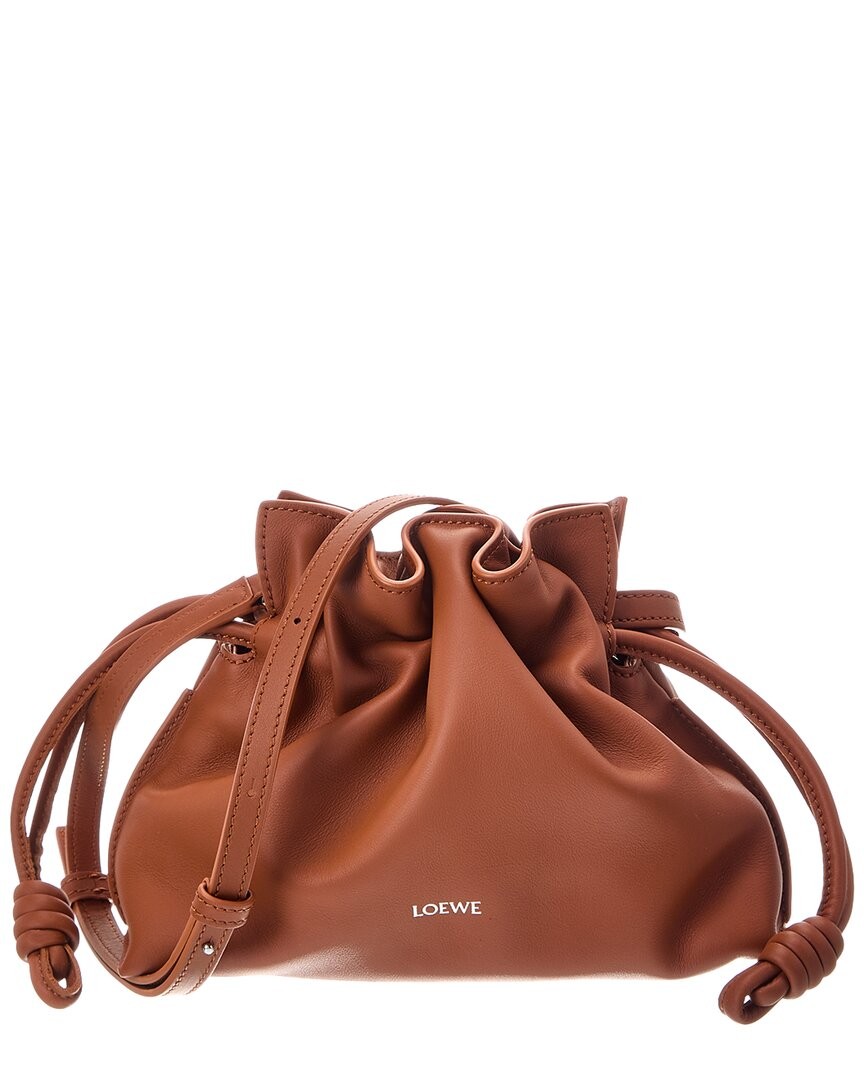 Loewe Flamenco Mini Leather Clutch Women's Brown