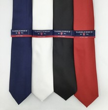 4-Saddlebred Men  s BIG  TALL Extra Long Neckties Solid Colors  Brand New w/Tags