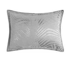 Hudson Park Luxe Palmetto Cotton Silk King Pillow Sham Silver/Gray $225