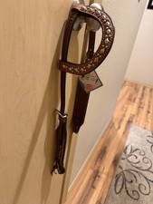 North Trading Western One Ear Leather Headstall Dark Brown New With Tag