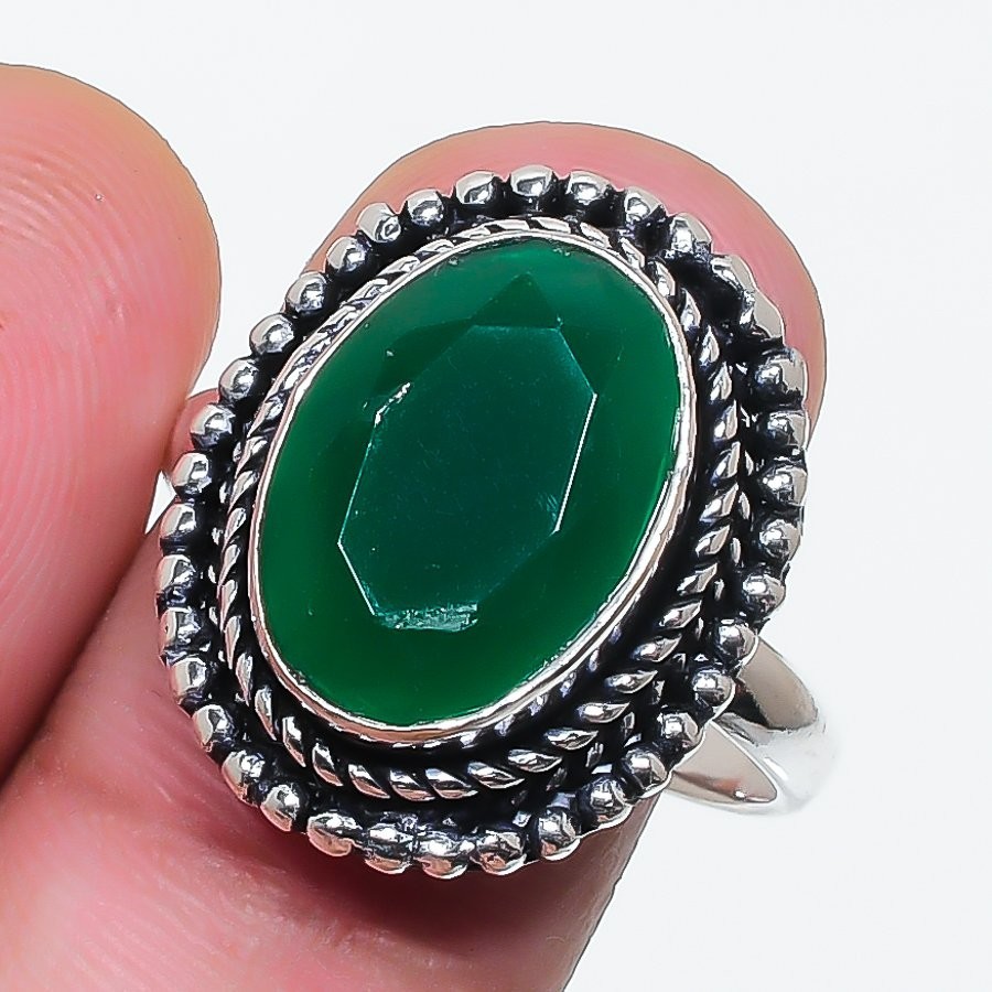 Green Onyx Gemstone Handmade 925 Sterling Silver Jewelry All Size Ring ...