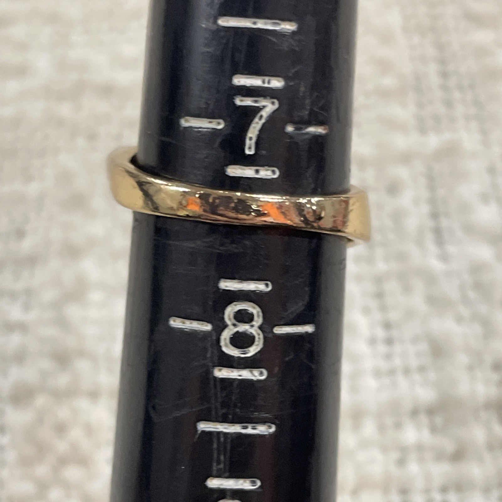 Gold Toned Open Cuff Rectangular Signet Ring Size… - image 5