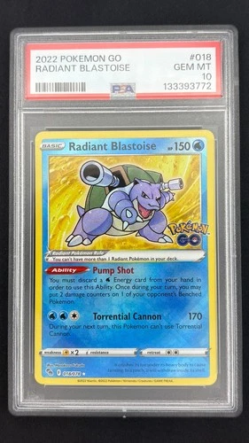Radiant Blastoise 018/078 - Pokemon GO - Graded PSA 10 GEM MT Pokemon Card