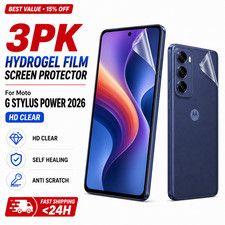 Moto G Stylus Power 2026 Hydrogel Screen Protector HD Clear 3 Pack