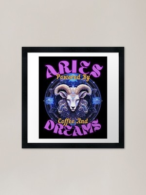 Widder: Powered By Kaffee And Dreams Gerahmtes Wandbild Poster Leinwanddruck Bild