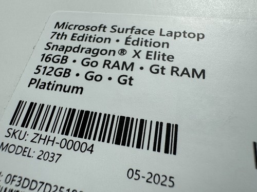 MICROSOFT SURFACE LAPTOP 7 15" SNAPDRAGON X ELITE 16GB 512GB PLATINUM RRP:£1549 - Picture 6 of 14