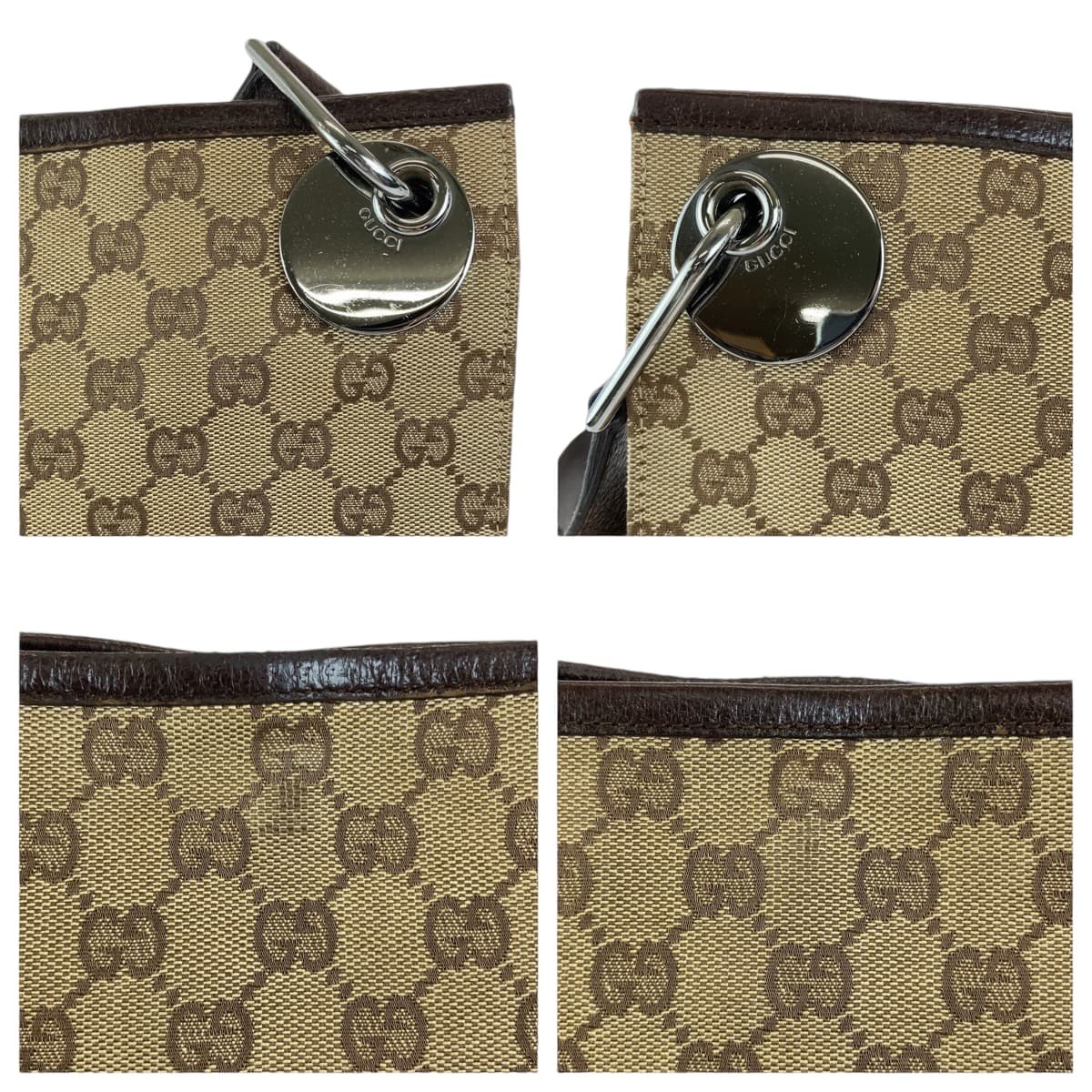 Excellent GUCCI Eclipse Brown Silver Hardware GG … - image 4