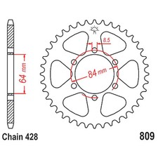 Rear Sprocket 55 Tooth Pitch 428 For Suzuki DR 125 S 1982 - 1994