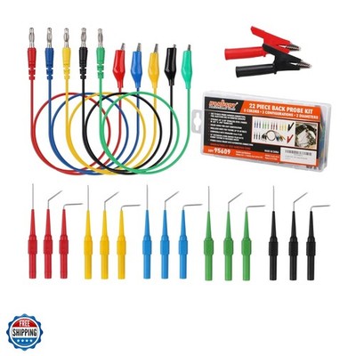 22PCS Back Probe Pin Kit, Electrical Testing Probes with 5 Colors Silicone Wi...