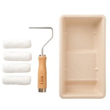 Lick Pro Eco Friendly Paint Roller & Tray Set185mm x 600mm x 345mm Natural/Silve
