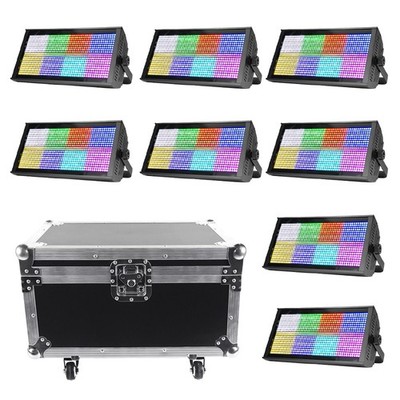 8Pack 1000W RGBW 960LED Wall Wash Light Strobe DMX Stage DJ Light W/case