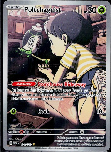 Poltchageist 171/167 Illustration Rare Twilight Masquerade Pokemon Holo NM