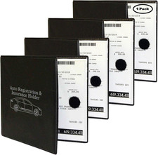 Auto Registration Insurance  ID Card Holder - 4 PACK