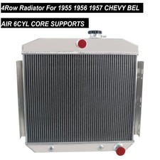 4 Row Radiator Fit 1955 1956 1957 Chevy Bel Air 6cyl Core Supports