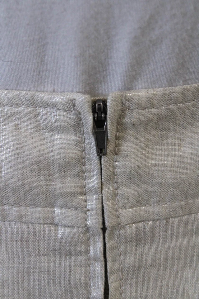 Skort J Crew Feminino Linha A Plissado Cargo Linho Mini Bege Tamanho 2 - Imagem 4 de 4