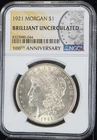 1921 Morgan Silver Dollar NGC BU US Graded Coin Slab (044) 100th Anniversary