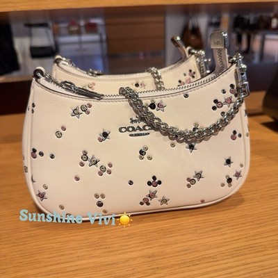 NWT Coach Teri Mini Crossbody Bag With Star Print CCE46 Silver