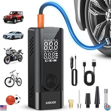 Portable Tire Inflator 150PSI Air Compressor, Cordless Pump with LED Light