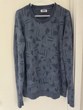 Men  s Tommy Jeans Crew Neck Blue Pullover Sweater 100 Cotton - Tommy Hilfiger