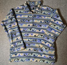 Vtg Patagonia Synchilla Men's L 1/4 Zip Fleece Sweatshirt Aztec Pattern