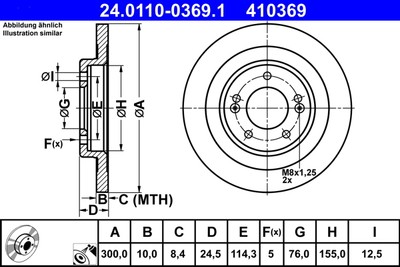 ATE 24.0110-0369.1 Brake Disc for Hyundai