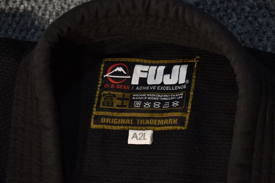 Fuji Gi Mens A2L Black Jiu Jitsu MMA Kimono Top Cotton BJJ Martial Arts Combat - Image 2 of 4